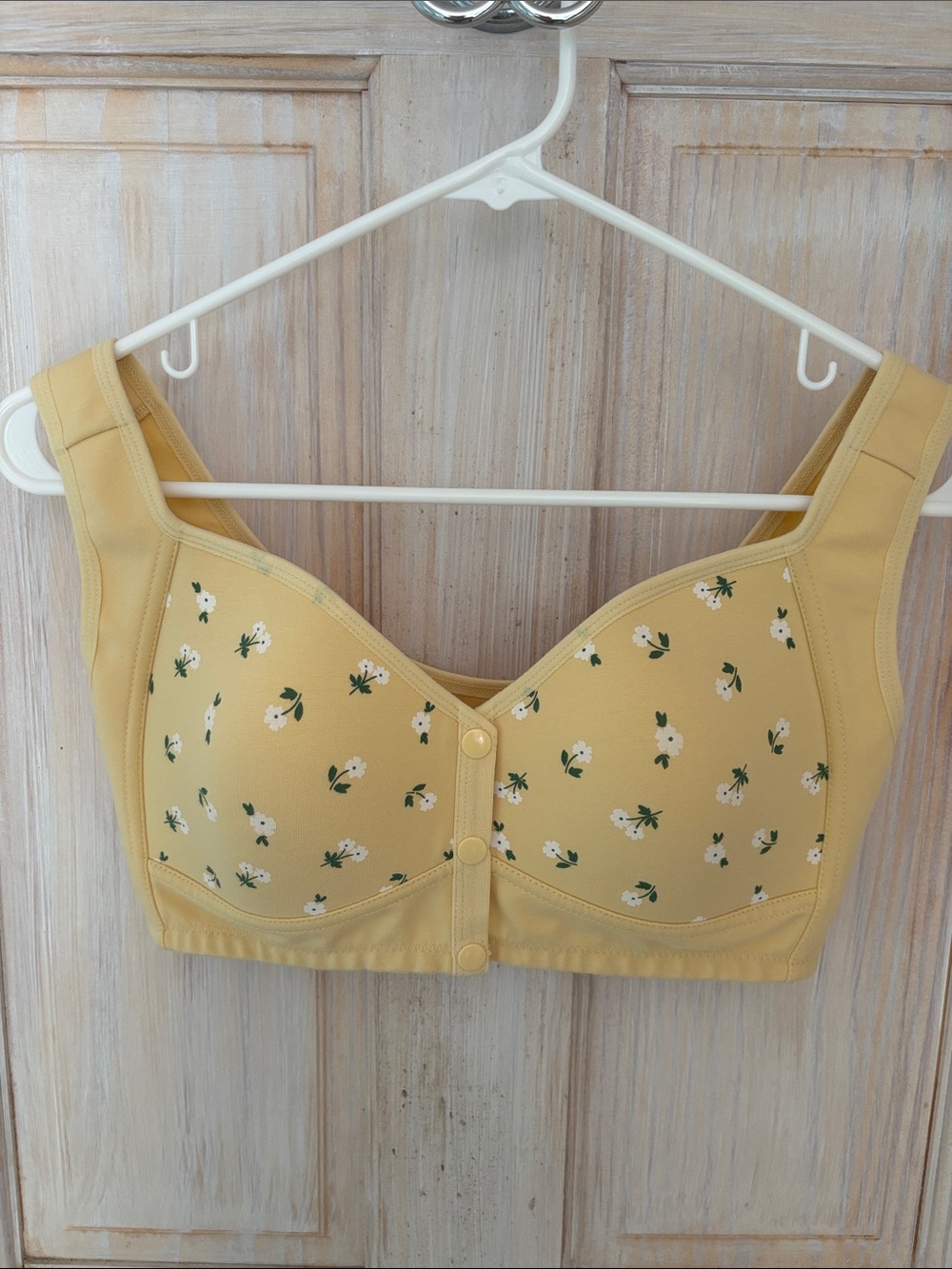 Women's Front-Closure Floral Comfort Bra - Yellow